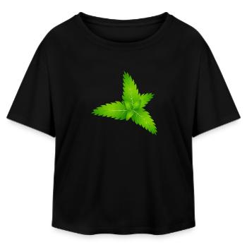 juicy green fresh mint leaves - Relaxed Fit Women's Modal Cotton T-Shirt by Stanley/Stella - black - Front - AI Model Female 172 light (172cm)