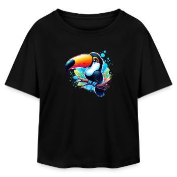 Toucan - Relaxed Fit Women's Modal Cotton T-Shirt by Stanley/Stella - black - Front - AI Model Female 172 light (172cm)