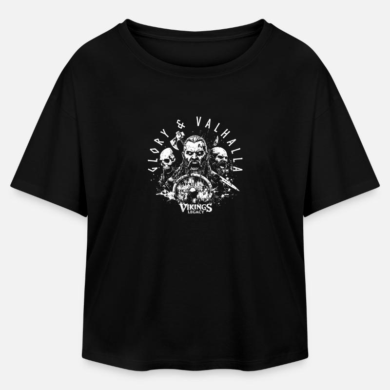 Glory & Valhalla - Relaxed Fit Women's Modal Cotton T-Shirt by Stanley/Stella - black