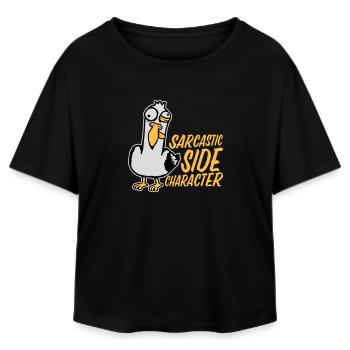 Verrückte Möwe Sarcastic Side Character Lustig - Relaxed Fit Frauen Modal Cotton T-Shirt von Stanley/Stella - Schwarz - Vorne - AI Model Female 172 light (172cm)
