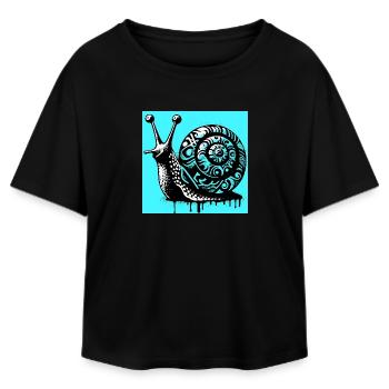Snail - Relaxed Fit Women's Modal Cotton T-Shirt by Stanley/Stella - black - Front - AI Model Female 172 light (172cm)
