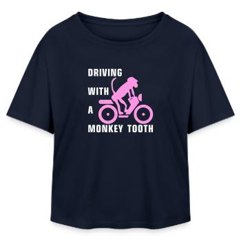 Driving with a monkey tooth - Affenzahn - Relaxed Fit Women's Modal Cotton T-Shirt by Stanley/Stella - navy - Front - AI Model Female 172 light (172cm)