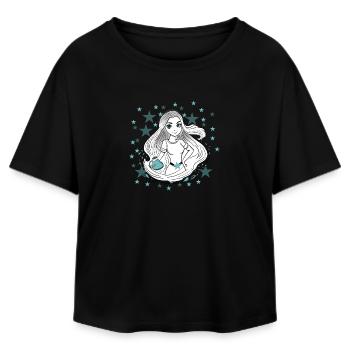 Sternzeichen Wassermann Frau Mädchen - Relaxed Fit Frauen Modal Cotton T-Shirt von Stanley/Stella - Schwarz - Vorne - AI Model Female 172 light (172cm)