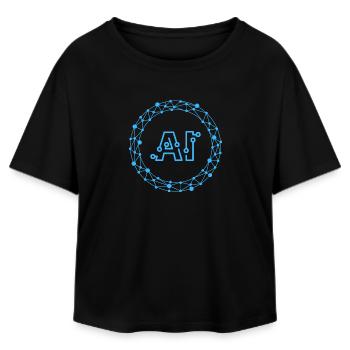 Futuristic AI Data Network Symbol - Relaxed Fit Women's Modal Cotton T-Shirt by Stanley/Stella - black - Front - AI Model Female 172 light (172cm)