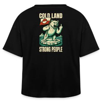 Cold Land Strong People Greenland Is Not For Sale - Relaxed Fit Frauen Modal Cotton T-Shirt von Stanley/Stella - Schwarz - Hinten - AI Model Female 172 light (172cm)