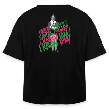 Buddy Der Weihnachtself – Santa’s Coming Spruch - Relaxed Fit Frauen Modal Cotton T-Shirt von Stanley/Stella - Schwarz - Hinten - AI Model Female 172 light (172cm)