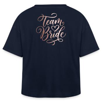 Team Bride Handlettering Bachelor Party - Relaxed Fit Women's Modal Cotton T-Shirt by Stanley/Stella - navy - Back - AI Model Female 172 light (172cm)