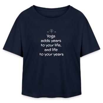 Yoga - Relaxed Fit Frauen Modal Cotton T-Shirt von Stanley/Stella - Navy - Vorne - AI Model Female 172 light (172cm)