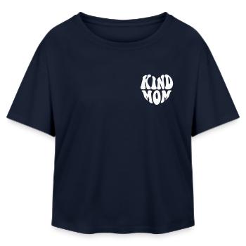Kind Mom Heart Logo - Customizable color - Relaxed Fit Women's Modal Cotton T-Shirt by Stanley/Stella - navy - Front - AI Model Female 172 light (172cm)