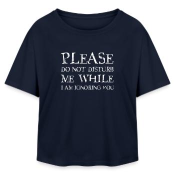 Please do not disturb me - Relaxed Fit Women's Modal Cotton T-Shirt by Stanley/Stella - navy - Front - AI Model Female 172 light (172cm)