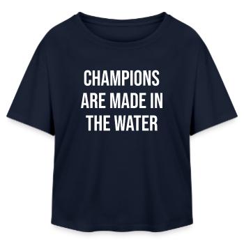 Champions are made in the water - Relaxed Fit Women's Modal Cotton T-Shirt by Stanley/Stella - navy - Front - AI Model Female 172 light (172cm)