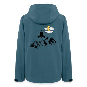 Hubschrauber - Frauen Recycelte Softshelljacke von Stanley/Stella - Dunkles Petrol - Hinten - AI Model Female 172 light (172cm)