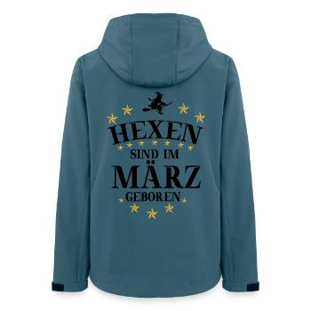 Hexen März - Frauen Recycelte Softshelljacke von Stanley/Stella - Dunkles Petrol - Hinten - AI Model Female 172 light (172cm)