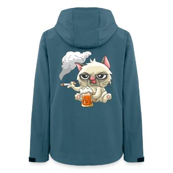 Bad Cat - Frauen Recycelte Softshelljacke von Stanley/Stella - Dunkles Petrol - Hinten - AI Model Female 172 light (172cm)