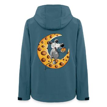The Mouse Love Cheese - Women’s Recycled Softshell Jacket by Stanley/Stella - stargazer - Back - AI Model Female 172 light (172cm)