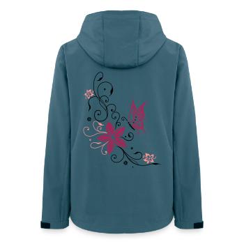 Flowers with filigree floral ornament. Feminine. - Women’s Recycled Softshell Jacket by Stanley/Stella - stargazer - Back - AI Model Female 172 light (172cm)