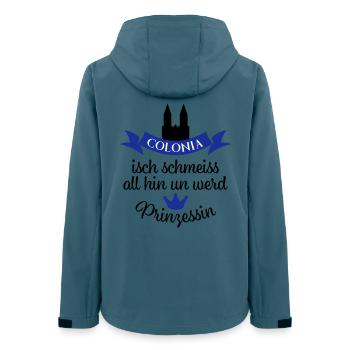 Kölner Karneval - Frauen Recycelte Softshelljacke von Stanley/Stella - Dunkles Petrol - Hinten - AI Model Female 172 light (172cm)