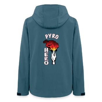 Feuriger Ultras Fussball Fans Pyro Hero - Frauen Recycelte Softshelljacke von Stanley/Stella - Dunkles Petrol - Hinten - AI Model Female 172 light (172cm)