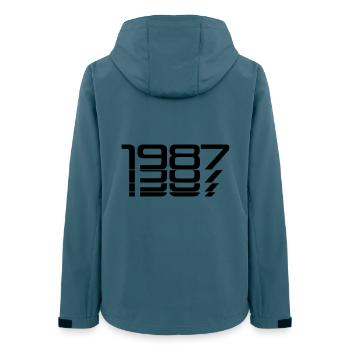 1987 Birthday Glitch Style - Women’s Recycled Softshell Jacket by Stanley/Stella - stargazer - Back - AI Model Female 172 light (172cm)