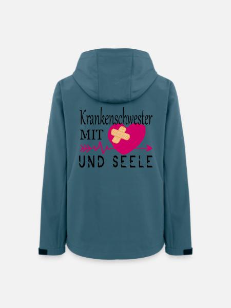 Krankenschwester mit Herz - Frauen Recycelte Softshelljacke von Stanley/Stella - Dunkles Petrol