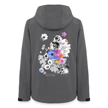 Flower Power N°6 - Frauen Recycelte Softshelljacke von Stanley/Stella - Anthrazit - Hinten - AI Model Female 172 light (172cm)