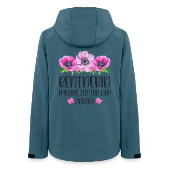 Rentnerin Endlich Zeit für den Garten Rente Blumen - Frauen Recycelte Softshelljacke von Stanley/Stella - Dunkles Petrol - Hinten - AI Model Female 172 light (172cm)