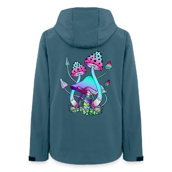 Magic Mushrooms Colorful Mushroom Art - Women’s Recycled Softshell Jacket by Stanley/Stella - stargazer - Back - AI Model Female 172 light (172cm)