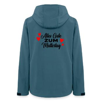Muttertag Geschenk - Frauen Recycelte Softshelljacke von Stanley/Stella - Dunkles Petrol - Hinten - AI Model Female 172 light (172cm)