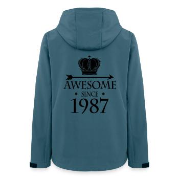 Né en 1987 - Fantastique depuis 1987 - Veste softshell femme recyclée Stanley/Stella - bleu pétrole foncé - Dos - AI Model Female 172 light (172cm)