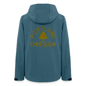 Portland Oregon Vintage Baum Logo - Frauen Recycelte Softshelljacke von Stanley/Stella - Dunkles Petrol - Hinten - AI Model Female 172 light (172cm)