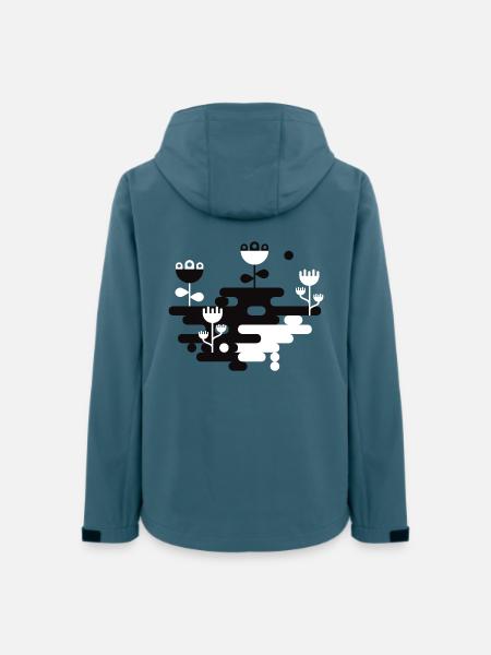 Der Blob Garden L Schwarz &; Weiß - Frauen Recycelte Softshelljacke von Stanley/Stella - Dunkles Petrol