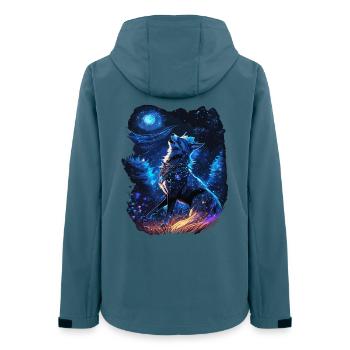 Loup hurlant dans la nature mystique - Veste softshell femme recyclée Stanley/Stella - bleu pétrole foncé - Dos - AI Model Female 172 light (172cm)