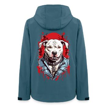 Hunderasse Pitbulls - Frauen Recycelte Softshelljacke von Stanley/Stella - Dunkles Petrol - Hinten - AI Model Female 172 light (172cm)