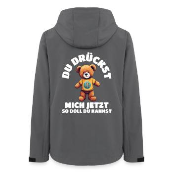 teddybär du drückst mich jetzt so doll du kannst - Frauen Recycelte Softshelljacke von Stanley/Stella - Anthrazit - Hinten - AI Model Female 172 light (172cm)