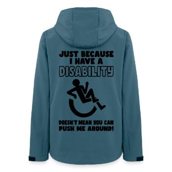 Ne vous contentez pas de me pousser dans mon fauteuil roulant* - Veste softshell femme recyclée Stanley/Stella - bleu pétrole foncé - Dos - AI Model Female 172 light (172cm)