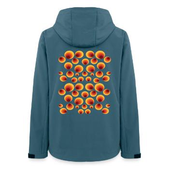 50er 60er Polka Dot Kreis Stilmuster - Frauen Recycelte Softshelljacke von Stanley/Stella - Dunkles Petrol - Hinten - AI Model Female 172 light (172cm)