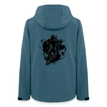 Graphismes de basket-ball - Veste softshell femme recyclée Stanley/Stella - bleu pétrole foncé - Dos - AI Model Female 172 light (172cm)