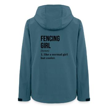 Fechten - Frauen Recycelte Softshelljacke von Stanley/Stella - Dunkles Petrol - Hinten - AI Model Female 172 light (172cm)