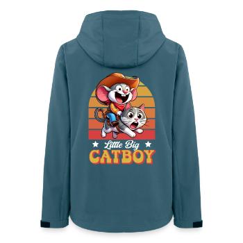 Cowboy Mouse Rides Cat – Little Big Catboy - Women’s Recycled Softshell Jacket by Stanley/Stella - stargazer - Back - AI Model Female 172 light (172cm)