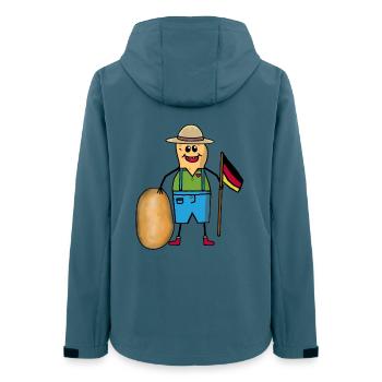Arachide Allemagne Pomme de terre Légumes Pays Agriculteurs - Veste softshell femme recyclée Stanley/Stella - bleu pétrole foncé - Dos - AI Model Female 172 light (172cm)