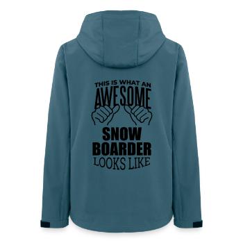 Planche à neige - Veste softshell femme recyclée Stanley/Stella - bleu pétrole foncé - Dos - AI Model Female 172 light (172cm)