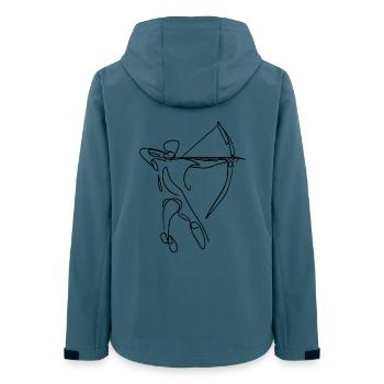 Bogenschießen Skizze - Frauen Recycelte Softshelljacke von Stanley/Stella - Dunkles Petrol - Hinten - AI Model Female 172 light (172cm)