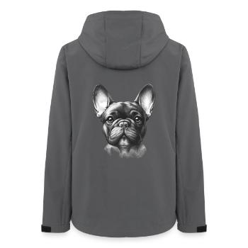 Adorable Frenchie Face - Women’s Recycled Softshell Jacket by Stanley/Stella - anthracite - Back - AI Model Female 172 light (172cm)