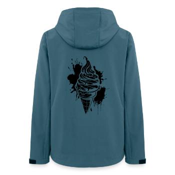 Eiswaffel Softeis - Frauen Recycelte Softshelljacke von Stanley/Stella - Dunkles Petrol - Hinten - AI Model Female 172 light (172cm)
