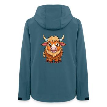 yak mignon personnage de dessin animé kawaii clipart - Veste softshell femme recyclée Stanley/Stella - bleu pétrole foncé - Dos - AI Model Female 172 light (172cm)