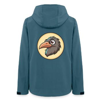 Raven Kawaii Cartoon Figur Tier Haustier Gesicht - Frauen Recycelte Softshelljacke von Stanley/Stella - Dunkles Petrol - Hinten - AI Model Female 172 light (172cm)