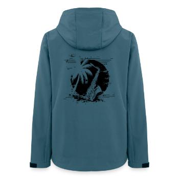Croquis de saxophone - Veste softshell femme recyclée Stanley/Stella - bleu pétrole foncé - Dos - AI Model Female 172 light (172cm)