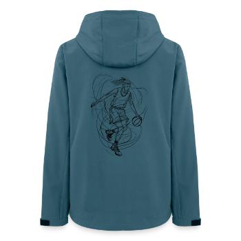 Basketball Mädchen Linienzeichnung - Frauen Recycelte Softshelljacke von Stanley/Stella - Dunkles Petrol - Hinten - AI Model Female 172 light (172cm)