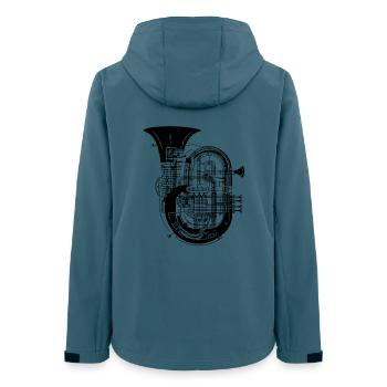 Tuba - Frauen Recycelte Softshelljacke von Stanley/Stella - Dunkles Petrol - Hinten - AI Model Female 172 light (172cm)
