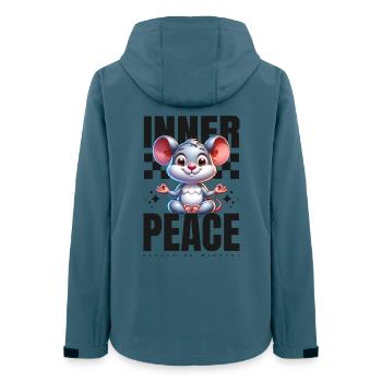 Inner Peace – Süße Zen Yoga Maus Meditation - Frauen Recycelte Softshelljacke von Stanley/Stella - Dunkles Petrol - Hinten - AI Model Female 172 light (172cm)